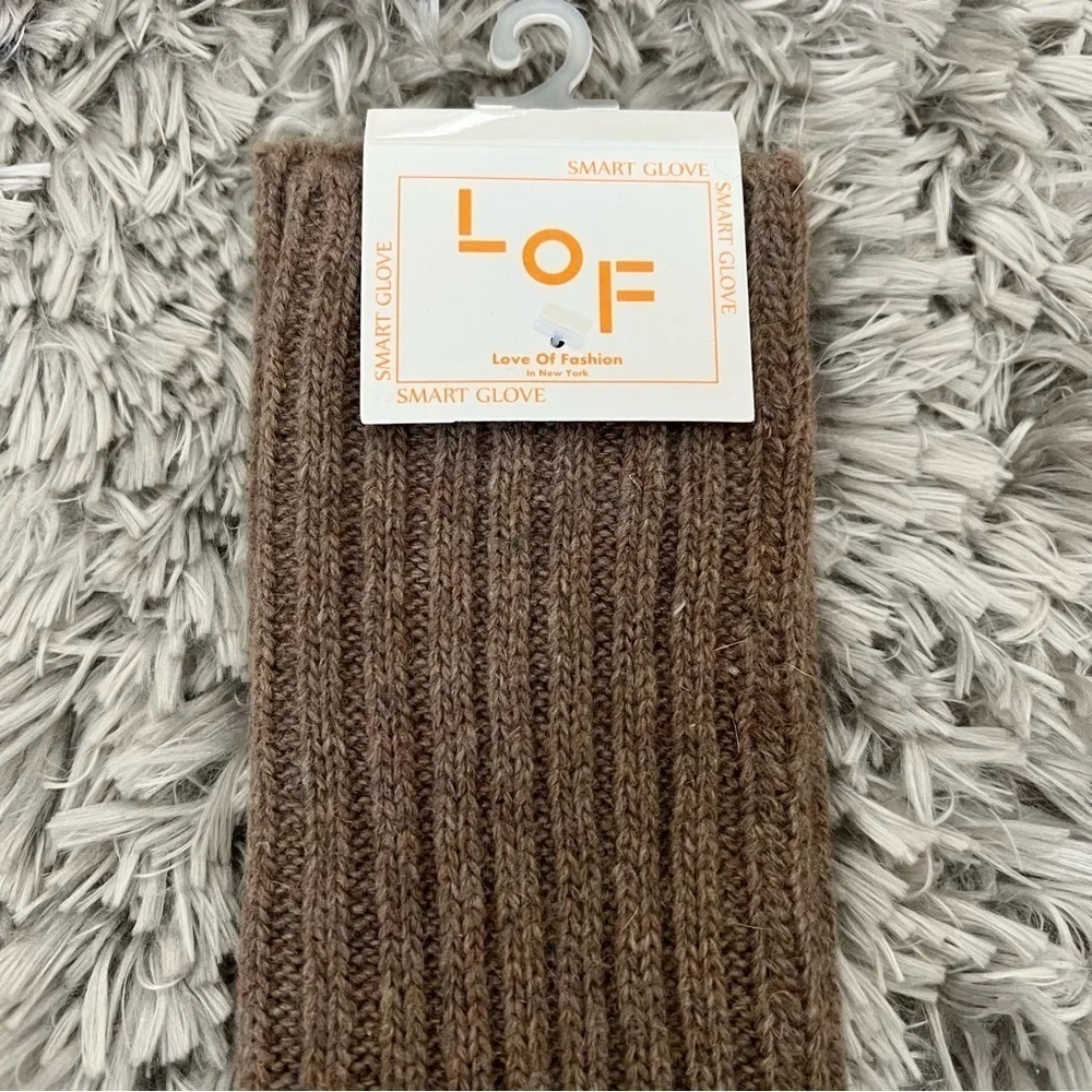 NWT Brown Long Gloves Mittens With Bow One Size